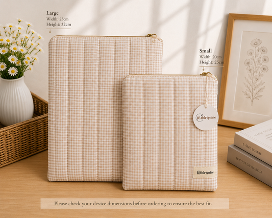 Stone Gingham iPad Sleeve